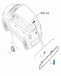 Rückleuchte (drittes Bremslicht) für Fiat 500L