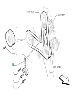 Einstellbarer Riemenspanner für Fiat Croma