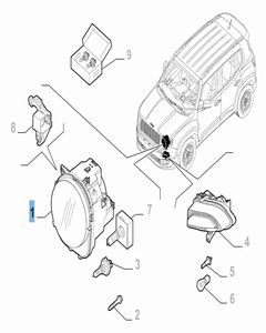 Scheinwerfer vorne, oben, links für Jeep Renegade