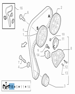 Steuerriemen-Set (Riemen, fester und einstellbarer Riemenspanner) - 3 Teile