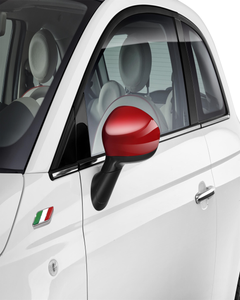 Spiegelkappen, Rot glänzend für Fiat 500