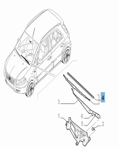 Set mit 2 Wischerblättern für die Frontscheibe für Fiat Sedici