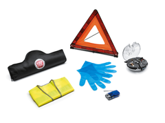 Notfall-Set mit Mini-Warndreieck, Handschuhen, Warnweste und Birnen-Satz