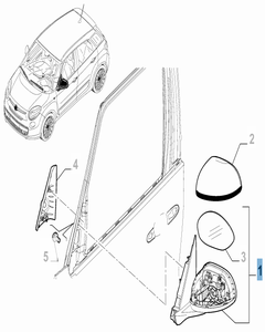 Linker, elektrischer Außenspiegel für Fiat 500L