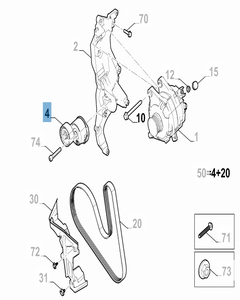 Einstellbarer Riemenspanner für Fiat Professional Scudo