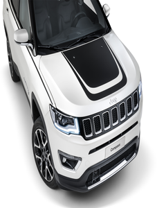 Schwarzer Motorhaubenaufkleber, Doppelstreifen für Jeep Compass