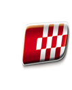 SPORT BADGE ROT WEISSER UNTERGRUND für Fiat 500