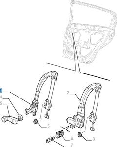 Manueller Fensterheber hinten rechts für Alfa Romeo 147