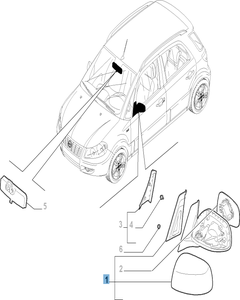Linker Außenspiegel für Fiat Sedici