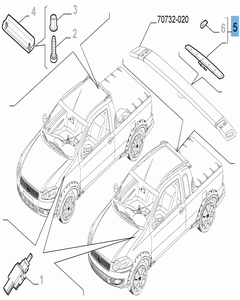 Rückleuchte (drittes Bremslicht) für Fiat Professional Strada
