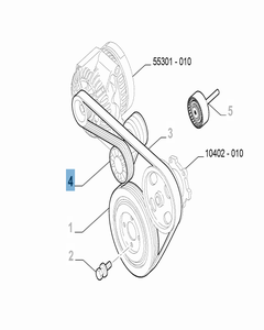 Einstellbarer Riemenspanner für Fiat und Fiat Professional
