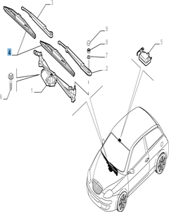 Set mit 2 Wischerblättern für die Frontscheibe für Ypsilon