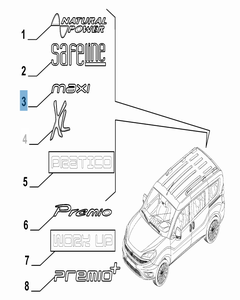 Schriftzug Modell Maxi hinten für Fiat Professional