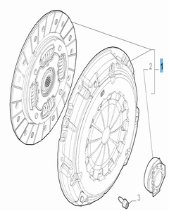 Kupplungssatz (Kupplungsscheibe, -druckplatte und Ausrücklager) für Fiat und Fiat Professional