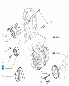 Fester Riemenspanner für Fiat und Fiat Professional