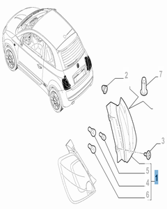 Rückleuchte rechts (fest) für Fiat 500