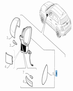 Linker Außenspiegel für Fiat 500X