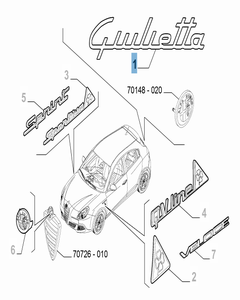 Schriftzug Modell Giulietta hinten für Alfa Romeo Giulietta