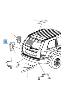 Rückleuchte (Positions-, Brems- und Blinkleuchte) für Jeep Grand Cherokee