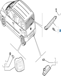 Rückleuchte (drittes Bremslicht) für Fiat und Fiat Professional
