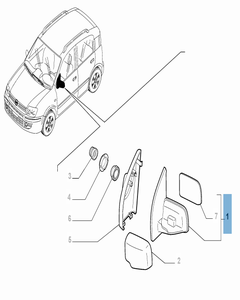 Linker Außenspiegel für Fiat Panda