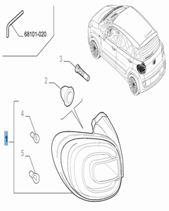 Rückleuchte links (fest) für Fiat 500L