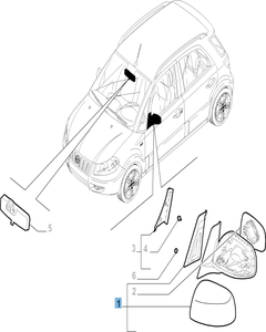 Linker Außenspiegel für Fiat Sedici