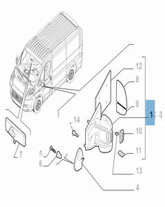 Rechter Außenspiegel für Fiat Professional Ducato