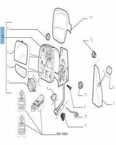 Elektrischer linker Außenspiegel für Fiat Professional Scudo