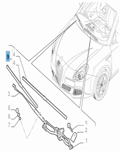 Set mit 2 Wischerblättern für die Frontscheibe für Giulietta