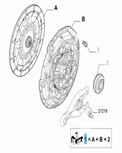 Kupplungssatz (Kupplungsscheibe, -druckplatte und Ausrücklager) für Fiat Professional Scudo