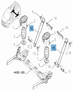 Stoßdämpfer hinten 1 Stk. für Fiat Professional Talento