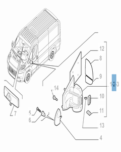 Rechter Außenspiegel für Fiat Professional Ducato