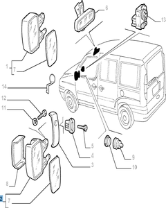 Linker Außenspiegel für Fiat Professional Doblo