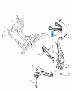 Linker Querlenker für die obere Vorderradaufhängung für Alfa Romeo Giulia