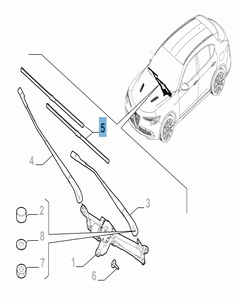 Set mit 2 Wischerblättern für die Frontscheibe für Alfa Romeo Tonale 