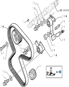 Steuerriemen-Set (Riemen, fester und einstellbarer Riemenspanner) - 3 Teile für Fiat und Fiat Professional