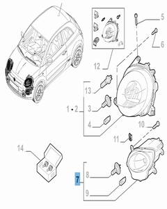 Scheinwerfer vorne, unten, links für Abarth 500