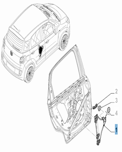 Manueller Fensterheber hinten links für Fiat und Fiat Professional
